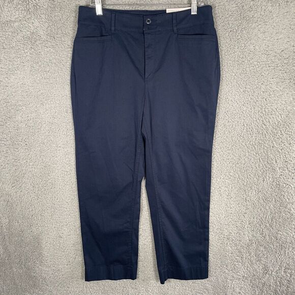 LOFT Pants - NWT LOFT Women's Straight Crop Chino Pants Size 10 Blue Stretch